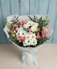 Букет цветов из:  Розы, Лизиантусы и Хризантемы #REPLACE_PRED# Рассказово