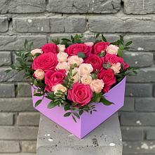 Цветочная композиция из Розы в коробке в Рассказово
