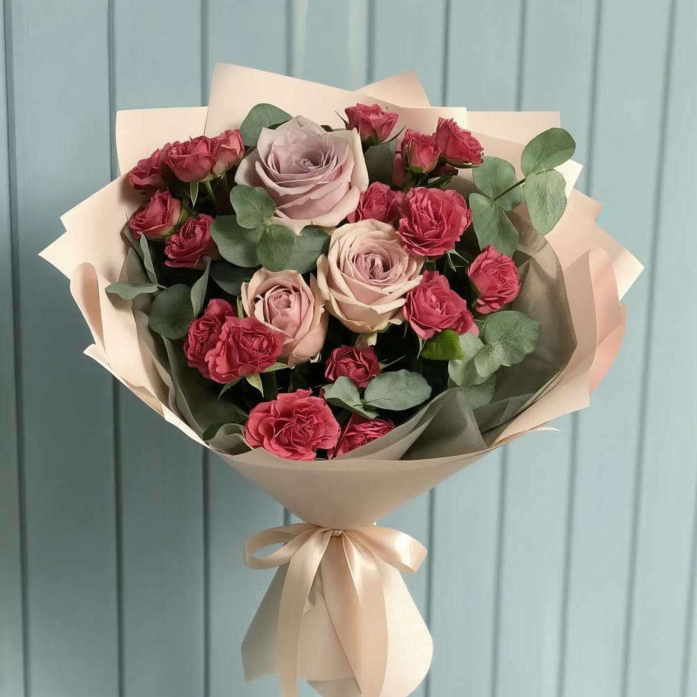 Букет цветов из: Гвоздики и Розы в Рассказово