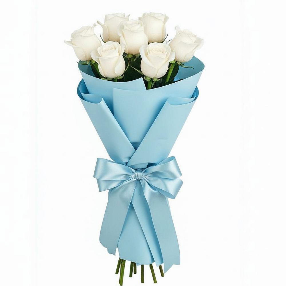 Букет 7 белых роз Проуд в Рассказово