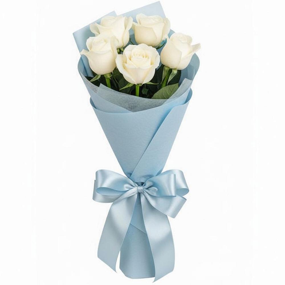 Букет 5 Белых роз Проуд в Рассказово