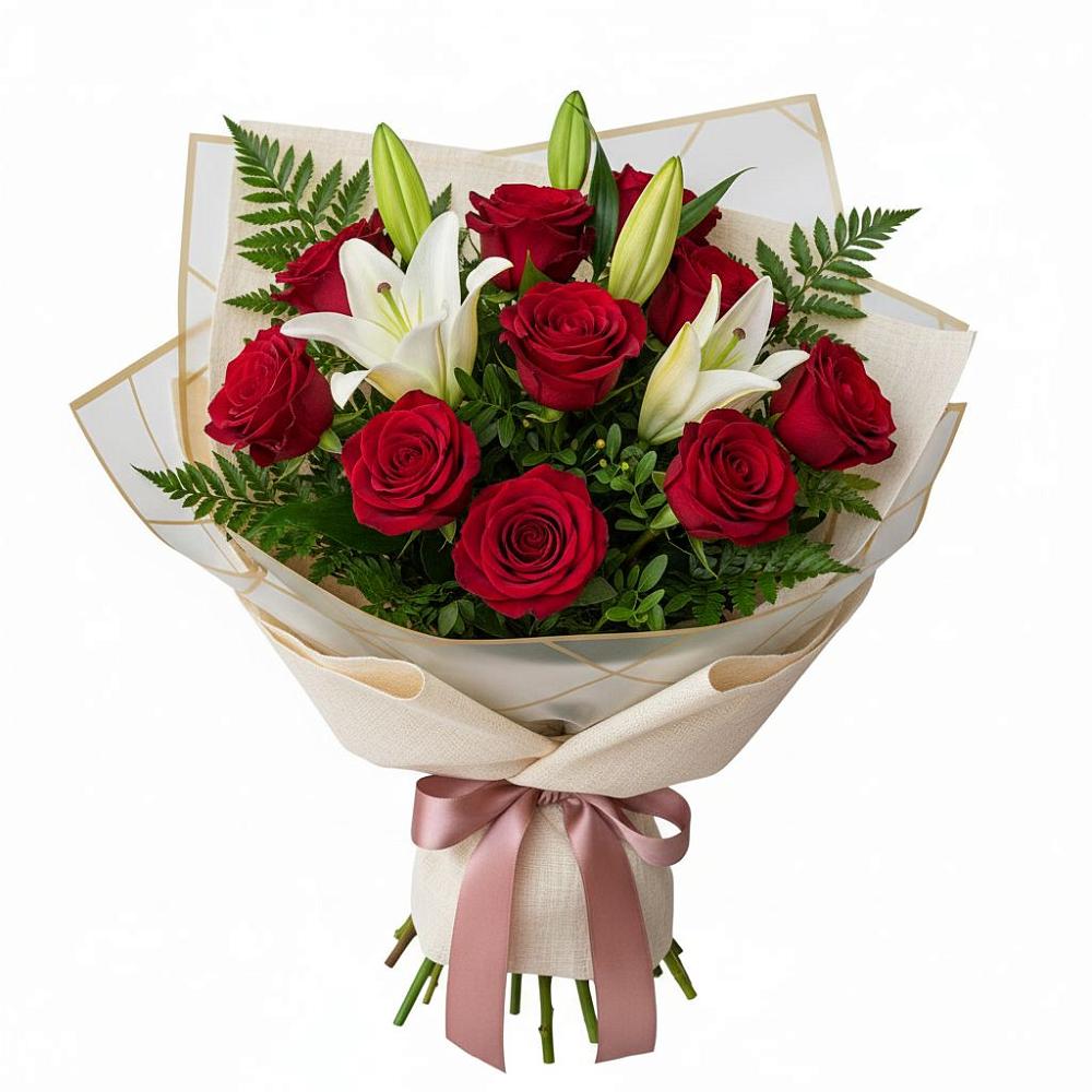 Букет цветов из: Лилии и Розы в Рассказово