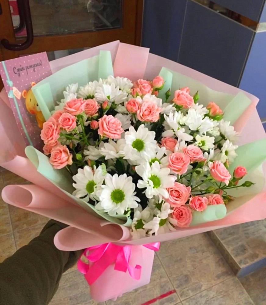 Букет цветов из: Розы и Хризантемы в Рассказово