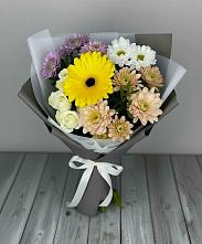 Букет цветов из:  Розы, Герберы и Хризантемы в Рассказово