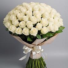 Букет 101 беля роза Белоснежка в Рассказово