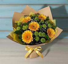 Букет цветов из:  Герберы и Хризантемы в Рассказово