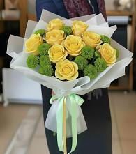 Букет цветов из:  Хризантемы и Розы в Рассказово