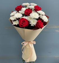 Букет цветов из:  Розы и Хризантемы в Рассказово