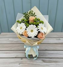 Букет цветов из:  Герберы, Розы и Хризантемы #REPLACE_PRED# Рассказово