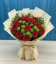 Букет цветов из:  Розы и Хризантемы в Рассказово