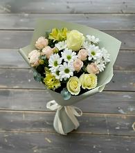 Букет цветов из:  Альстромерии, Розы и Хризантемы в Рассказово