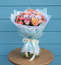 Букет цветов из:  Хризантемы и Розы в Рассказово